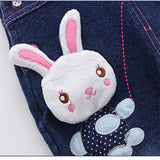 KIDSCOOL SPACE BabyToddler Girls Jean Overalls  Cute 3D Bunny Outfit Denim Pants Clothes Jumpsuit