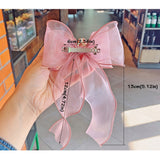 1PC Fashion Lace Ribbon Bow Hairpin For Girl Child Iridescenr Top Clip Fairy Crown Bow Hairgrip Princess Baby Hair Accessories