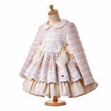 Pettigirl 2022 Kids Winter Christmas Coats Clothes Evening Lace Princess Dresses For Toddler Baby Girls Birthday Dress Up Size 3