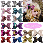 15/30Pcs Glitter Hair Bows Clips 4Inch Bunt Sequins Hairclips Alligator Clips Boutique Hair Accessories For Girls Teens Kids