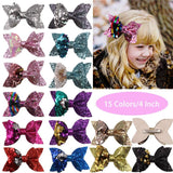 15/30Pcs Glitter Hair Bows Clips 4Inch Bunt Sequins Hairclips Alligator Clips Boutique Hair Accessories For Girls Teens Kids