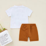 Baby Boys Clothing Sets Short Sleeve Top+Pocket Shorts Letter Print Kids Clothing Sets 2pcs Clothing Groups Children Clothes