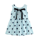 1pcs Girls Dress Toddler Girl Clothes Girls Summer Princess Dress Children&#39;s Party Sleeveless Love Pattern Dress With Bow Tie