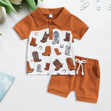 2pcs Short Sleeve T Shirt Shorts Fashion Toddler Boys Lapel Short Sleeve+Shorts Summer Casual Clothes Sets for Baby Boys