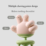 Bc Babycare Finger Silicone Teether Multiple Sucking Chew Points Teething Accessories Shakeable Handle Cute Rattle Teething Toy