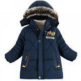 Warm Hooded Autumn And Winter Boys Winter Boys Childrens Clothing Boys Fur Collar