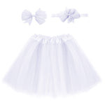 Newborn Baby Girl Tutu Multi-color Skirt Bow Headdress Sets Flower Photography Prop Cute Solid Color Skirts Children&#39;s Clothing