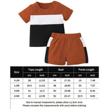 Boys&#39; Short Sleeve Shorts Summer Set Solid Color Spliced Round Neck Baby boys Clothing Two Piece Set Children Clothes Sets New