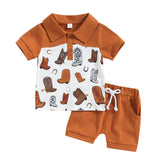 2pcs Short Sleeve T Shirt Shorts Fashion Toddler Boys Lapel Short Sleeve+Shorts Summer Casual Clothes Sets for Baby Boys