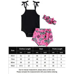 3pcs Sleeveless Knitted Jumpsuit Printed Shorts Headband  Summer Clothes Set 2023 Summer Baby Clothes Toddler Girl Baby Tops