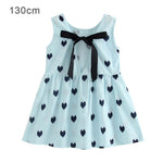 1pcs Girls Dress Toddler Girl Clothes Girls Summer Princess Dress Children&#39;s Party Sleeveless Love Pattern Dress With Bow Tie