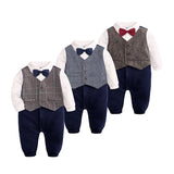 Baby Infant Rompers Patchwork Baby Girl Clothes Overall Baby Clothes Boys Rompers Kids With Bow Necktie Baby Costume