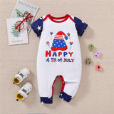 Independence Day Boys&#39; Bodysuit Letter Printed Short Sleeve Baby Summer Clothes Baby Boys Clothing Jumpsuit for Kids NewbornBaby