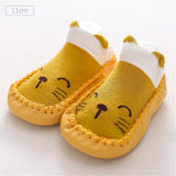 2022 0-36M Baby Socks With Rubber Soles Cartoon Infant Sock Newborn Floor Shoes Boy Anti Slip Leather Soft Sole First Walkers