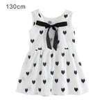 1pcs Girls Dress Toddler Girl Clothes Girls Summer Princess Dress Children&#39;s Party Sleeveless Love Pattern Dress With Bow Tie