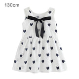 1pcs Girls Dress Toddler Girl Clothes Girls Summer Princess Dress Children&#39;s Party Sleeveless Love Pattern Dress With Bow Tie