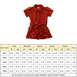 Baby Girl Short Sleeve Shirt Dress Multilayer Ruffles Sweet Shirt Dress Loose Summer Solid Color Breathable Elegant A-Line Dress