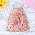 Princess Dress Sleeveless Baby Girl Tulle Sling Cake Dress Summer Sweet Fashion Colorful Rainbow Polka Dot Children Vestidos