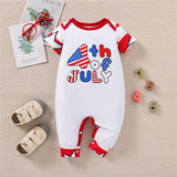 Independence Day Boys&#39; Bodysuit Letter Printed Short Sleeve Baby Summer Clothes Baby Boys Clothing Jumpsuit for Kids NewbornBaby