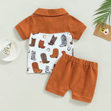 2pcs Short Sleeve T Shirt Shorts Fashion Toddler Boys Lapel Short Sleeve+Shorts Summer Casual Clothes Sets for Baby Boys