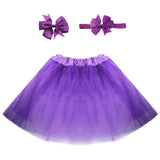 Newborn Baby Girl Tutu Multi-color Skirt Bow Headdress Sets Flower Photography Prop Cute Solid Color Skirts Children&#39;s Clothing