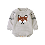 Baby Boys Romper Summer Infant Unisex Long-sleeved Cartoon Fox Infant Baby Clothing One Piece Summer Unisex Bodysuits One-Pieces