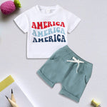 Baby Boys Casual Sports Tops Shorts Two-Piece Set Pullover T Shirt Tops and Shorts Cotton Letter Printed  Children Clothes Sets