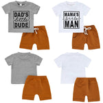 Baby Boys Clothing Sets Short Sleeve Top+Pocket Shorts Letter Print Kids Clothing2pcs Clothes Groups  Children Clothes Summer