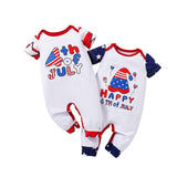 Independence Day Boys&#39; Bodysuit Letter Printed Short Sleeve Baby Summer Clothes Baby Boys Clothing Jumpsuit for Kids NewbornBaby