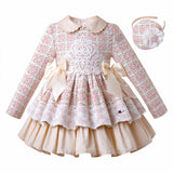 Pettigirl 2022 Kids Winter Christmas Coats Clothes Evening Lace Princess Dresses For Toddler Baby Girls Birthday Dress Up Size 3