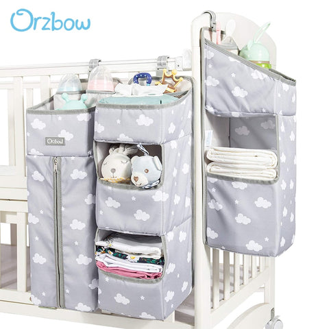 Orzbow Baby Bed Organizer Hanging Bags For Newborn Crib Diaper Storage Bags Baby Care Organizer Infant Bedding Nursing Bags