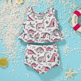 Children&#39;s Swimsuit Set Girls Fashionable And Cute High-quality Stretch Fabric Swimsuit For Swimming Lessons Beach Trips