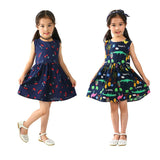 Hot! Summer Cotton Cherry Bow Decor Princess Dress Floral Vest Dresses for Girls Children Clothes Vestidos Dress for Girl