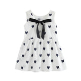 1pcs Girls Dress Toddler Girl Clothes Girls Summer Princess Dress Children&#39;s Party Sleeveless Love Pattern Dress With Bow Tie