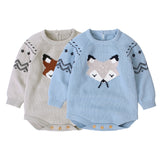 Baby Boys Romper Summer Infant Unisex Long-sleeved Cartoon Fox Infant Baby Clothing One Piece Summer Unisex Bodysuits One-Pieces